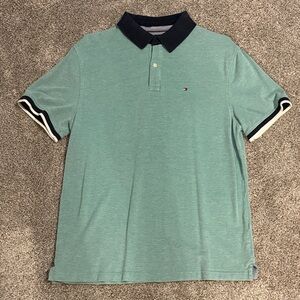 Tommy Hilfiger Men's Polo in Teal and Navy